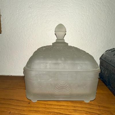 2 TIARA GLASS CANDY DISHES