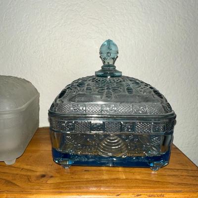 2 TIARA GLASS CANDY DISHES