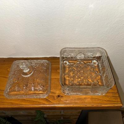 2 TIARA GLASS CANDY DISHES