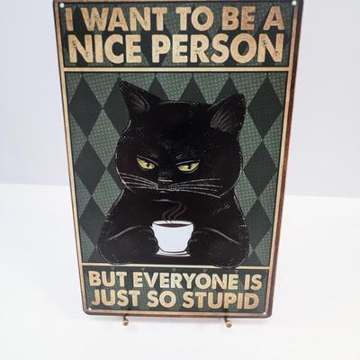 Retro Metal Tin Sign Approx 11 3/4" x 7 3/4"