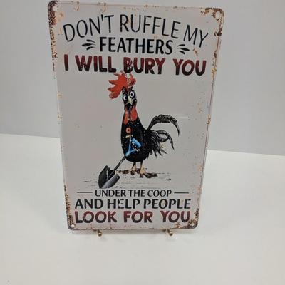 Retro Metal Tin Sign Approx 11 3/4" x 7 3/4"