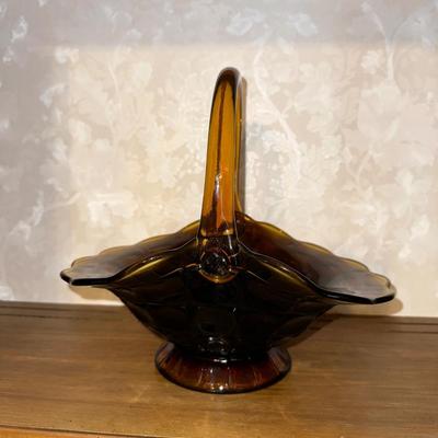 AMBER GLASS BASKET