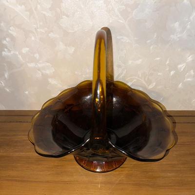 AMBER GLASS BASKET