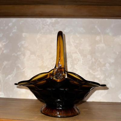 AMBER GLASS BASKET