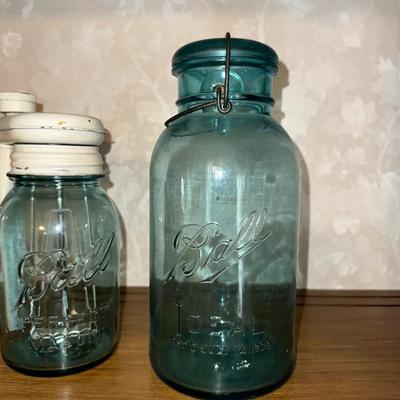 3 OLD CANNING JARS