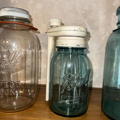 3 OLD CANNING JARS