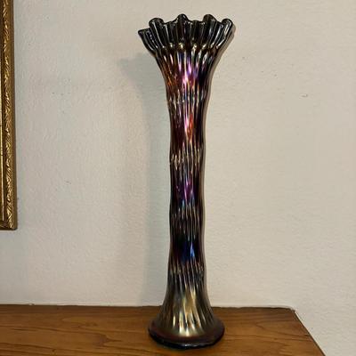 FENTON IRIDESCENT CARNIVAL GLASS VASE
