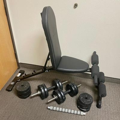 Marcy Multi-Purpose Adjustable Workout Weight Bench and Dumbbells