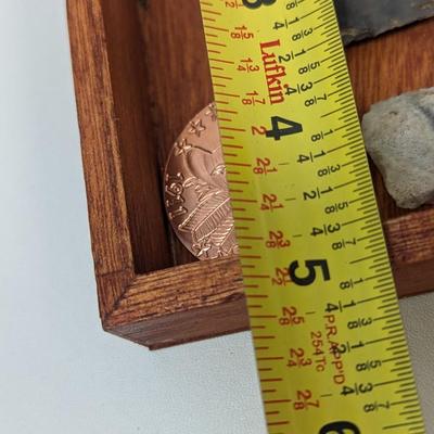 Native American Indian Head Copper Rounds in Shadow Box