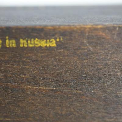 GROUP OF THREE VINTAGE WOODEN HINGED RUSSIAN PYROGRAPHY LID BOXES/ HAND DECORATED - GREAT GIFT IDEA