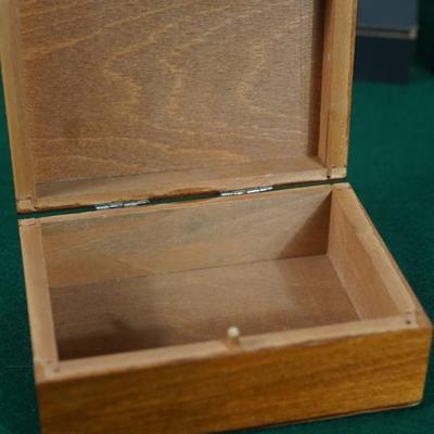 GROUP OF THREE VINTAGE WOODEN HINGED RUSSIAN PYROGRAPHY LID BOXES/ HAND DECORATED - GREAT GIFT IDEA