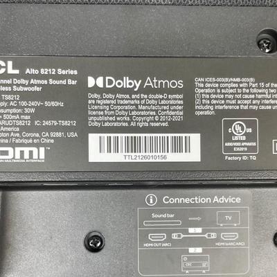 TCL Dolby Atmos 8.2.1.2 Sound Bar and Subwoofer