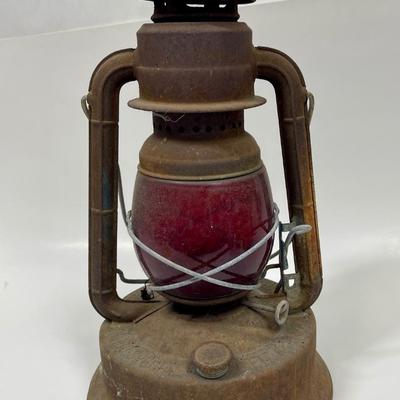 Vintage Dietz Red-Lens Kerosene Lantern