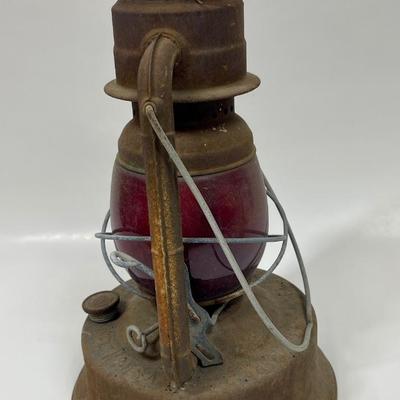 Vintage Dietz Red-Lens Kerosene Lantern
