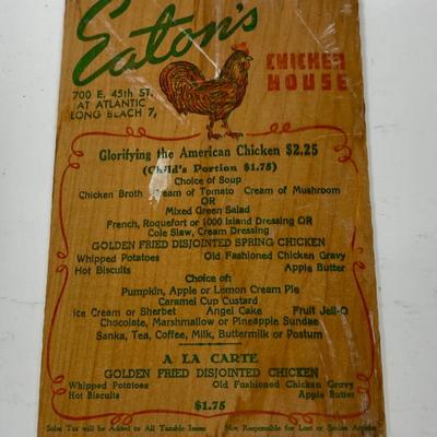 Vintage Eaton's Chicken House Menu Board Postcard