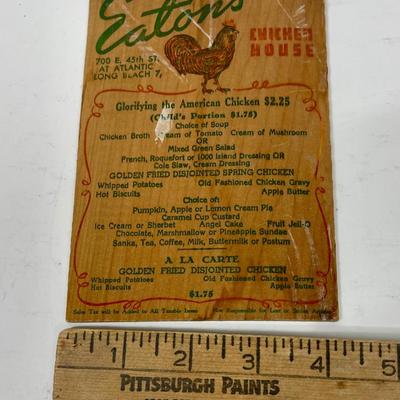Vintage Eaton's Chicken House Menu Board Postcard