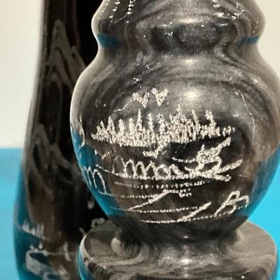 Vintage Marble Gray Flower Vases