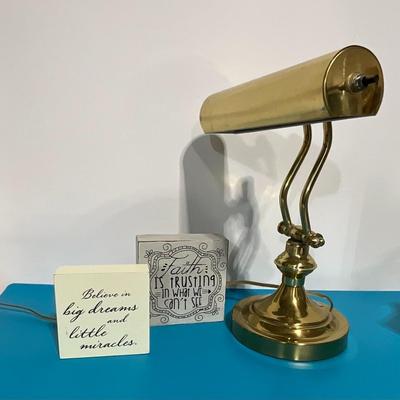 Brass lamb w/decor