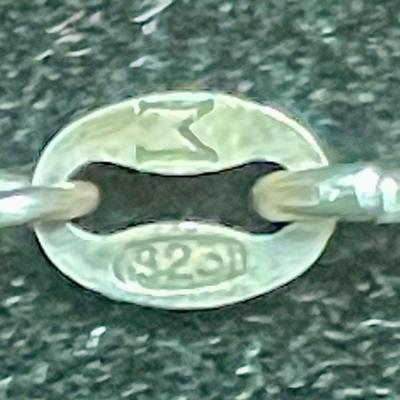 Sterling Silver Necklace with Faux Solitaire Diamond Pendant