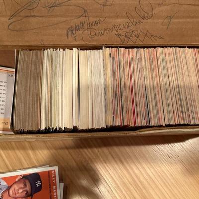 Box of random baseball cards