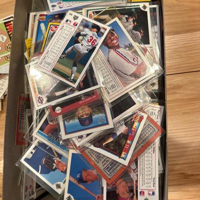 Shoebox of baseball cards