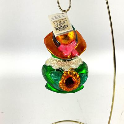 697 Christopher Radko Sitting Frog Ornament