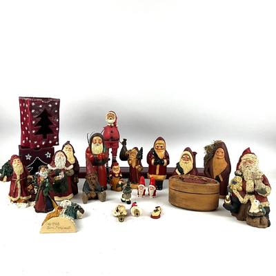 706 Large Lot of Folk Art Swedish Santa Lot
