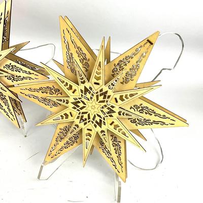 707 Set of Three Wooden Scandinavian Star
