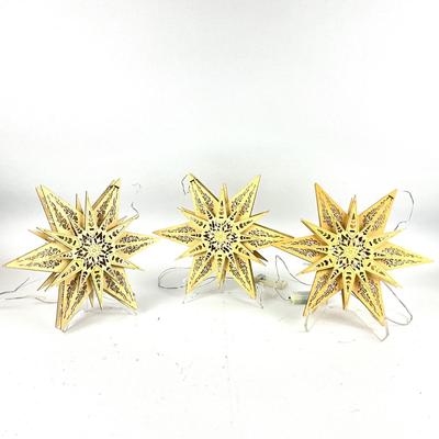 707 Set of Three Wooden Scandinavian Star