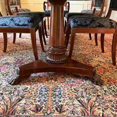 001 Large KINDEL Furniture Co. National Trust Collection Mahogany Table & 8 Chairs