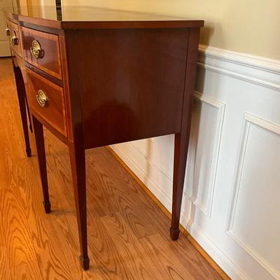 Sale Photo Thumbnail #30: One door , center Drawer, and two side drawers 
Beautiful condition 
Flatware insert on one drawer 
From the National Trust Collection 
Measuring 5' wide x 21" deep x 35" high