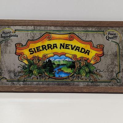Framed Sierra Nevada Glass Mirror Approx 24 1/2" x 12 3/4"