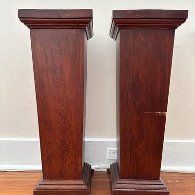Two Wooden Pedestal Stands