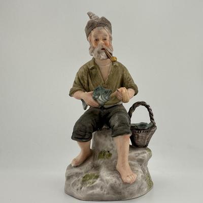 Capodimonte Man w/Pipe Pottery Figurine Gino