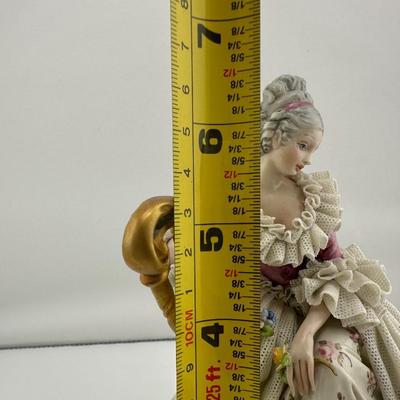 Capodimonte Signed Cappé Woman Playing Harp Figurine