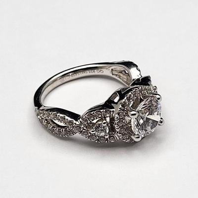 Four Clear Stone Fashion Rings 925