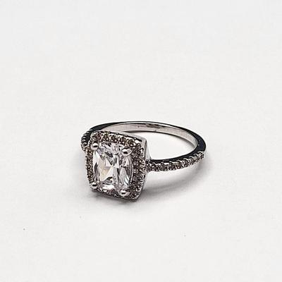 Four Clear Stone Fashion Rings 925