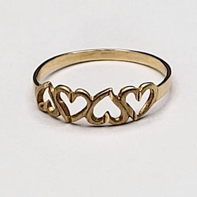 Vintage 10k Gold Four Hearts Ring