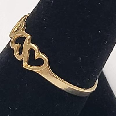 Vintage 10k Gold Four Hearts Ring