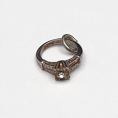 Collectible Sterling Disney Carriage, Initial C Diamond Pendant + Mini Ring Charm