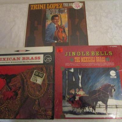3 LP Records -2 are Mexican Brass, one Trini Lopez