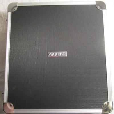 Vaultz CD/DVD case, black & chrome, no key