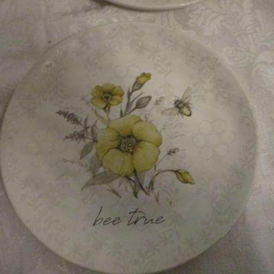 Certified International ceramic luncheon plates, set of 4 with Bee design