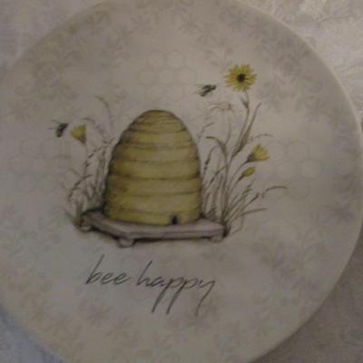 Certified International ceramic luncheon plates, set of 4 with Bee design