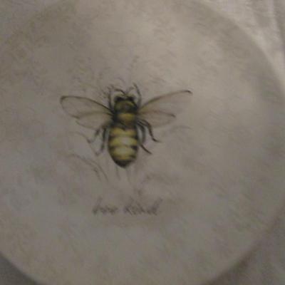 Certified International ceramic luncheon plates, set of 4 with Bee design