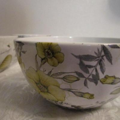 Certified International ceramic bowls, set of 4 with Bee design