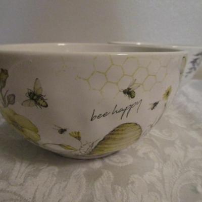 Certified International ceramic bowls, set of 4 with Bee design