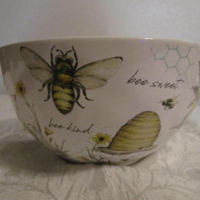 Certified International ceramic bowls, set of 4 with Bee design