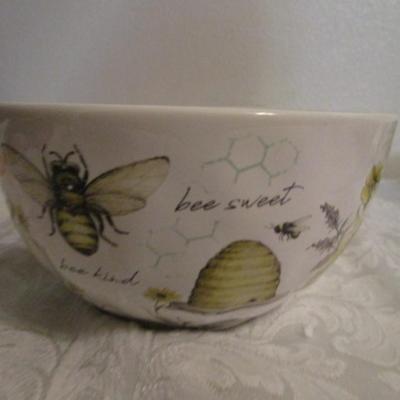 Certified International ceramic bowls, set of 4 with Bee design