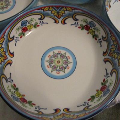 Euro Ceramica ceramic pasta bowls (4), Zanzibar pattern